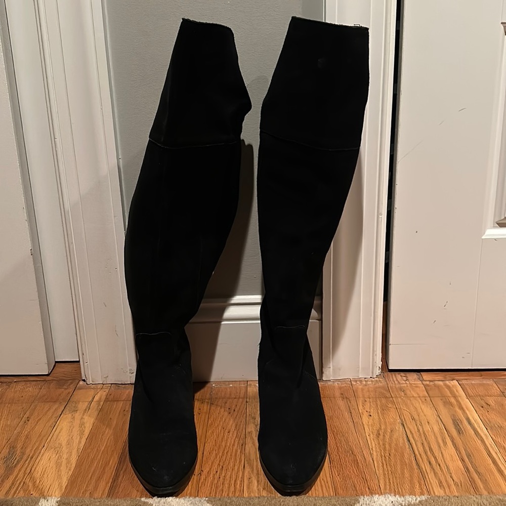 Charles by Charles David black suede over-the-knee boots, size 6